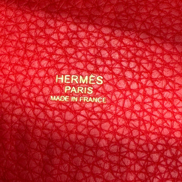 HERMES Picotin Lock 18 Taurillon Clemence Leather Hobo Bag Red