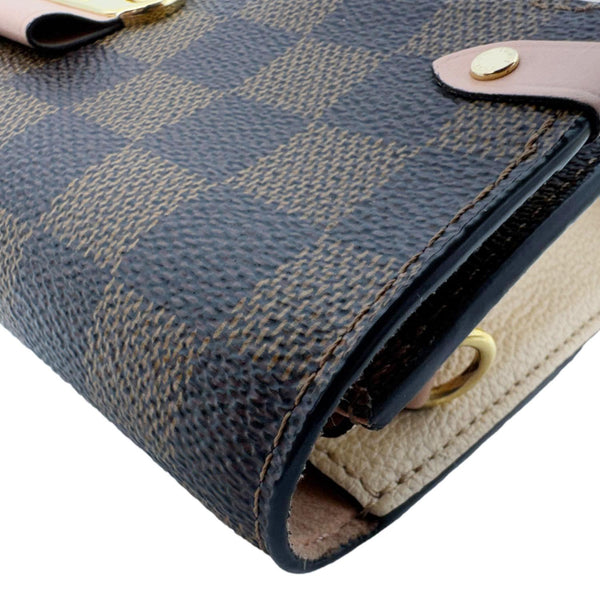 LOUIS VUITTON Vavin Chain Wallet Damier Ebene Crossbody Bag Cream Beige