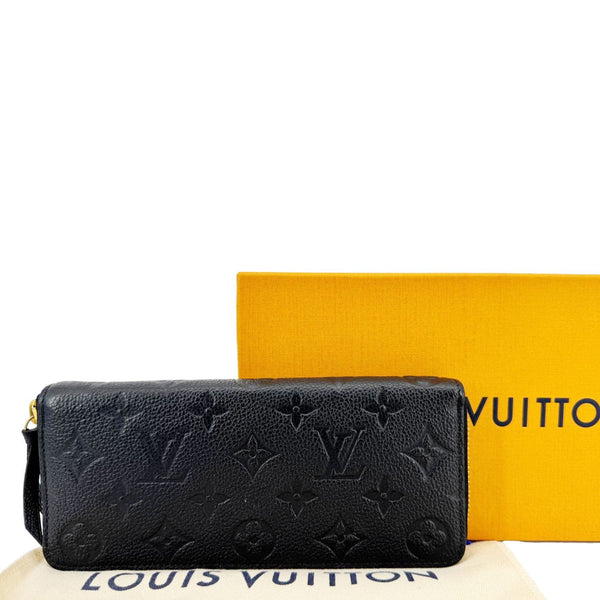 LOUIS VUITTON Monogram Empreinte Leather Zippy Wallet Black