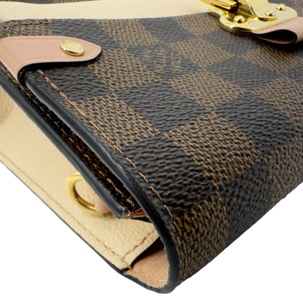 LOUIS VUITTON Vavin Chain Wallet Damier Ebene Crossbody Bag Cream Beige