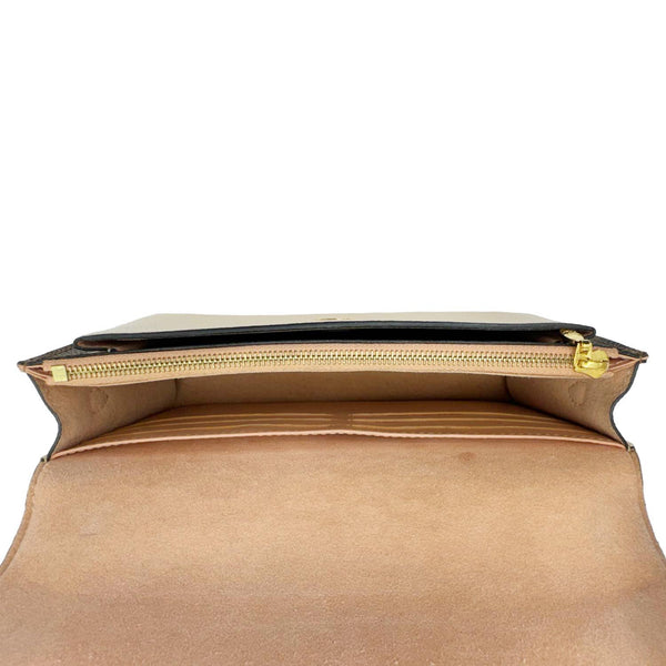 LOUIS VUITTON Vavin Chain Wallet Damier Ebene Crossbody Bag Cream Beige