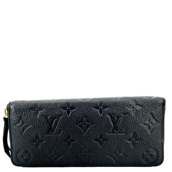 LOUIS VUITTON Monogram Empreinte Leather Zippy Wallet Black