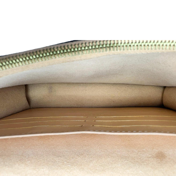 LOUIS VUITTON Vavin Chain Wallet Damier Ebene Crossbody Bag Cream Beige