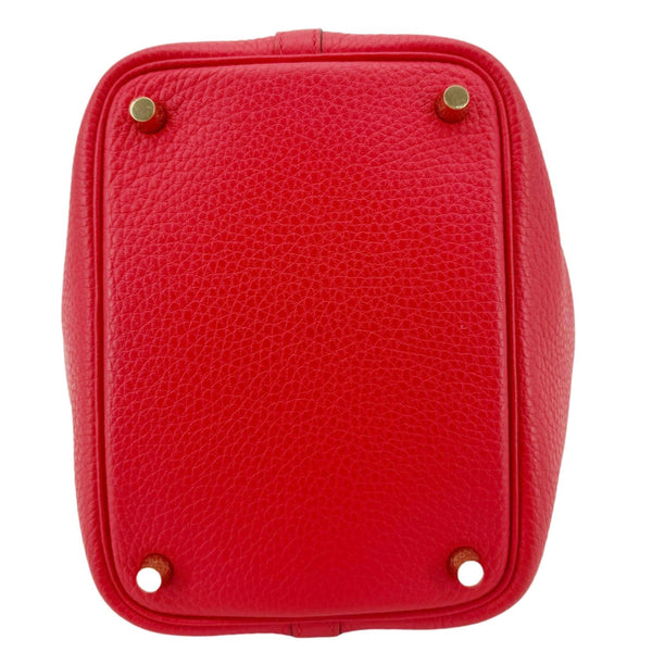 HERMES Picotin Lock 18 Taurillon Clemence Leather Hobo Bag Red