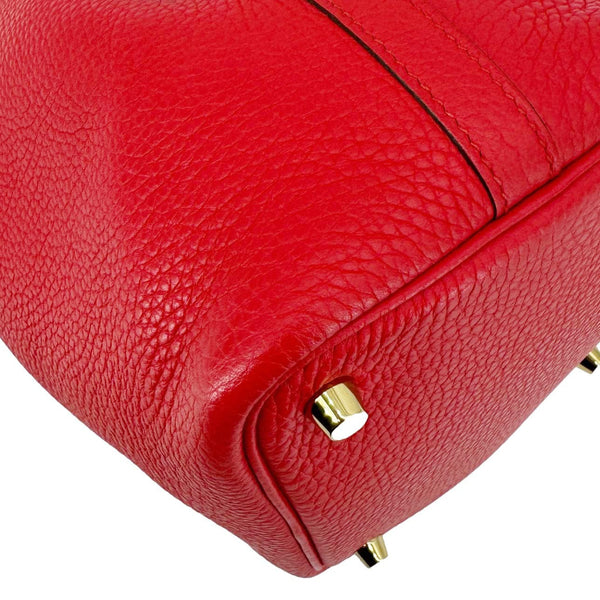 HERMES Picotin Lock 18 Taurillon Clemence Leather Hobo Bag Red