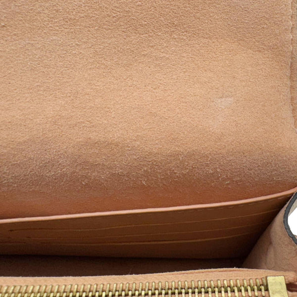 LOUIS VUITTON Vavin Chain Wallet Damier Ebene Crossbody Bag Cream Beige