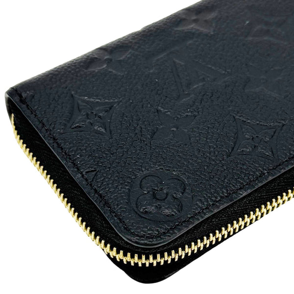 LOUIS VUITTON Monogram Empreinte Leather Zippy Wallet Black