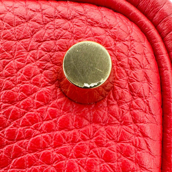 HERMES Picotin Lock 18 Taurillon Clemence Leather Hobo Bag Red