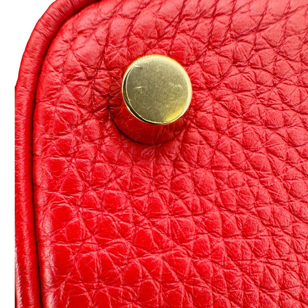 HERMES Picotin Lock 18 Taurillon Clemence Leather Hobo Bag Red