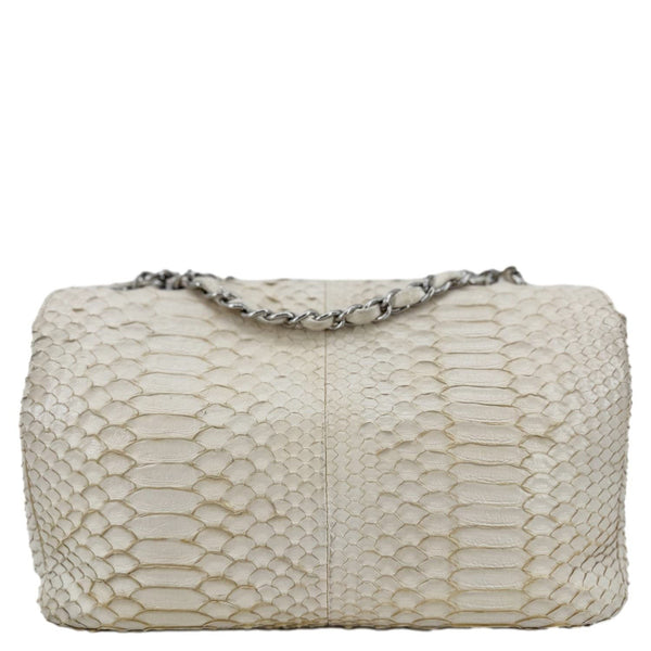 CHANEL Flap Python Leather Crossbody Bag Ivory