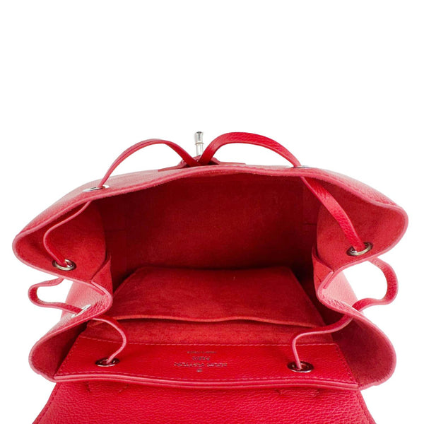 LOUIS VUITTON Lockme Calfskin Leather Backpack Red