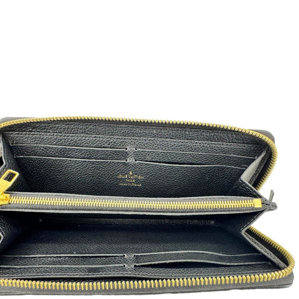 LOUIS VUITTON Monogram Empreinte Leather Zippy Wallet Black