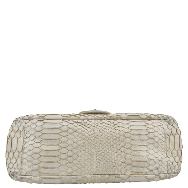 CHANEL Flap Python Leather Crossbody Bag Ivory