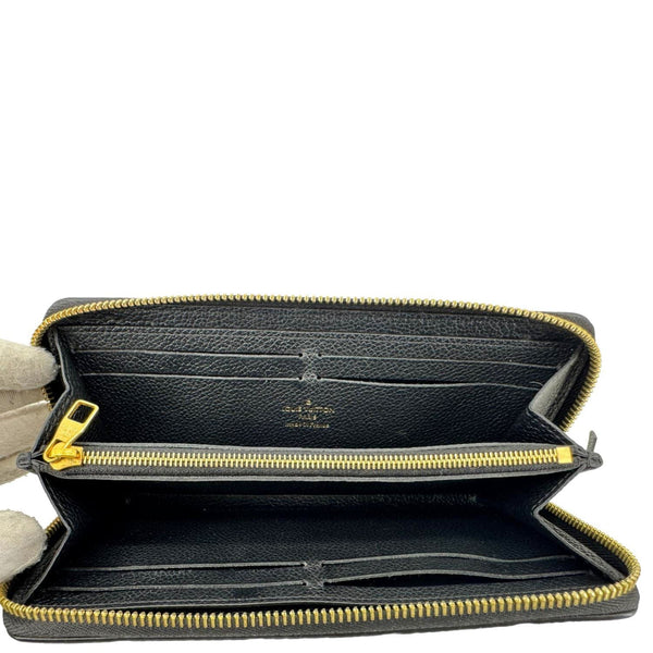 LOUIS VUITTON Monogram Empreinte Leather Zippy Wallet Black
