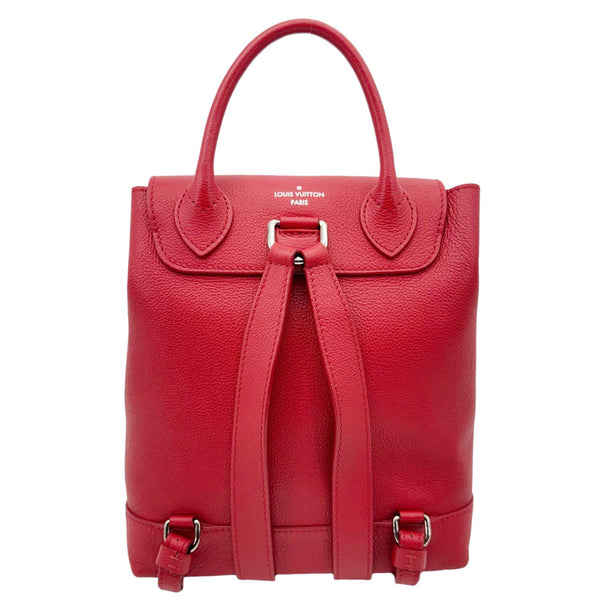 LOUIS VUITTON Lockme Calfskin Leather Backpack Red