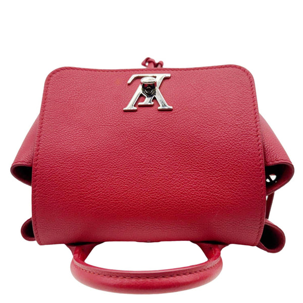 LOUIS VUITTON Lockme Calfskin Leather Backpack Red