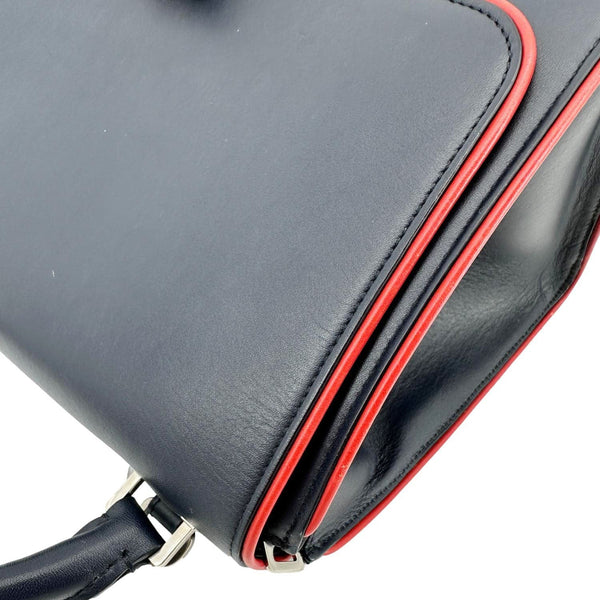 CELINE Trapeze Small 2way Leather Tote Shoulder Bag Blue