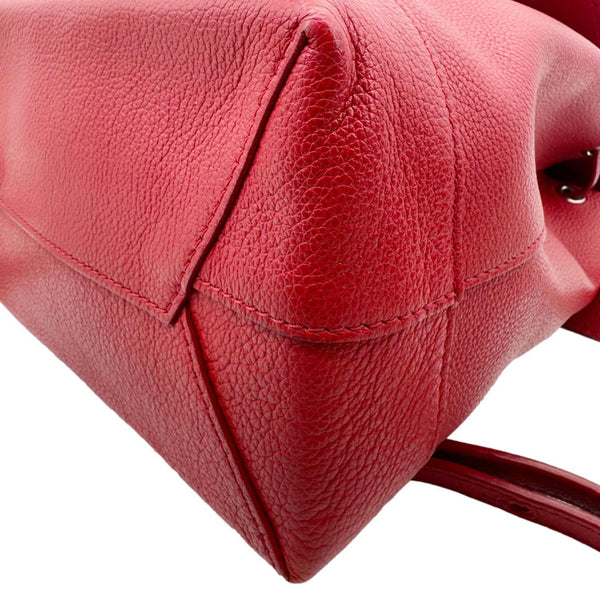 LOUIS VUITTON Lockme Calfskin Leather Backpack Red