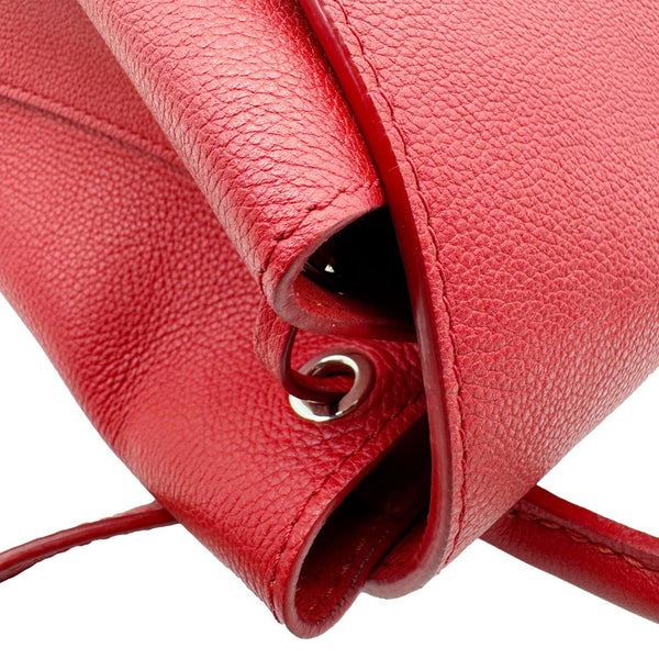 LOUIS VUITTON Lockme Calfskin Leather Backpack Red