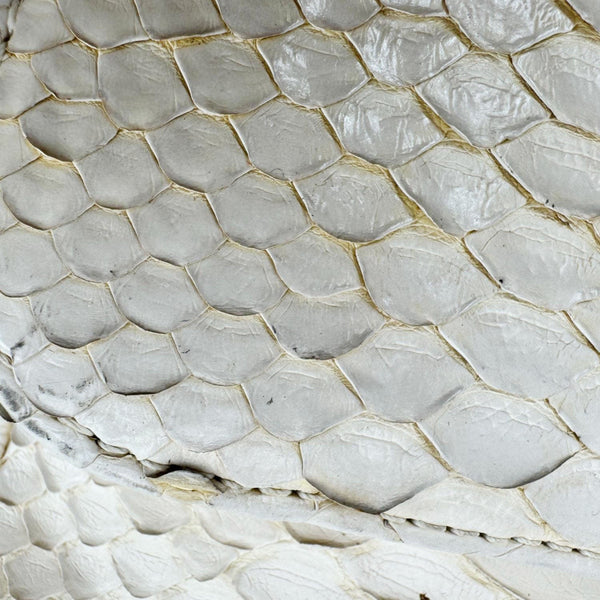CHANEL Flap Python Leather Crossbody Bag Ivory