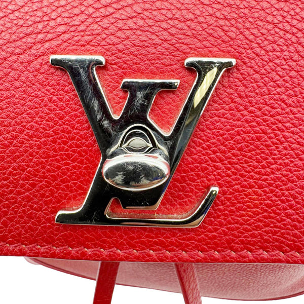 LOUIS VUITTON Lockme Calfskin Leather Backpack Red