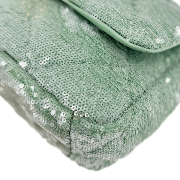 CHANEL 19 Flap Medium Sequins Shoulder Bag Green