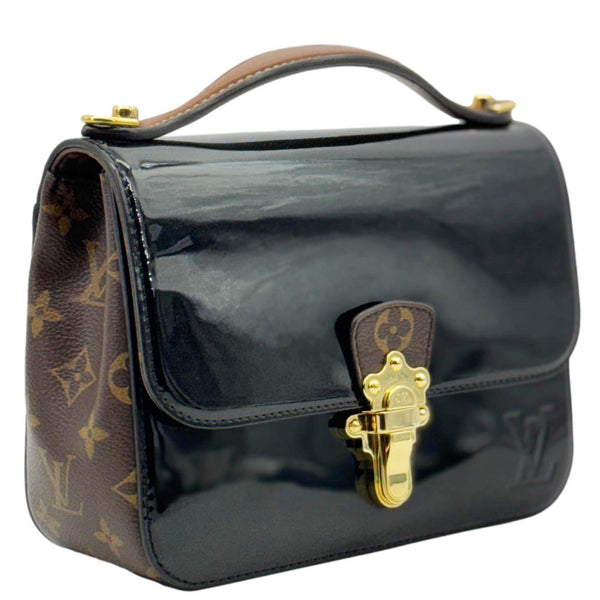 LOUIS VUITTON Cherrywood BB Vernis Leather Crossbody Bag Black
