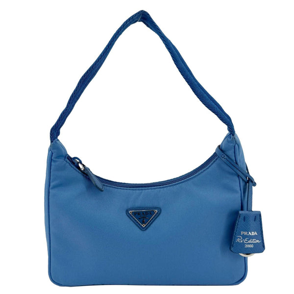 PRADA Re-Edition 2000 Nylon Hobo Bag Blue