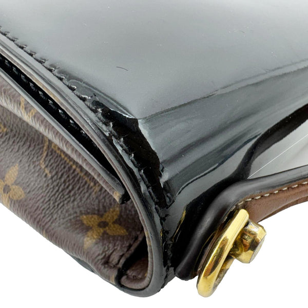 LOUIS VUITTON Cherrywood BB Vernis Leather Crossbody Bag Black