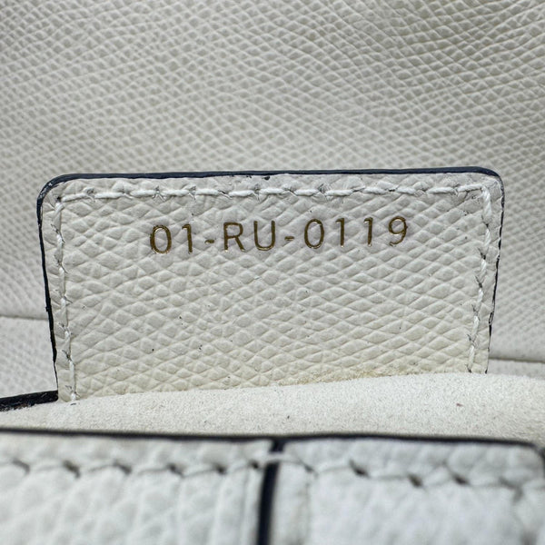 CHRISTIAN DIOR Saddle Leather Satchel Bag Off White