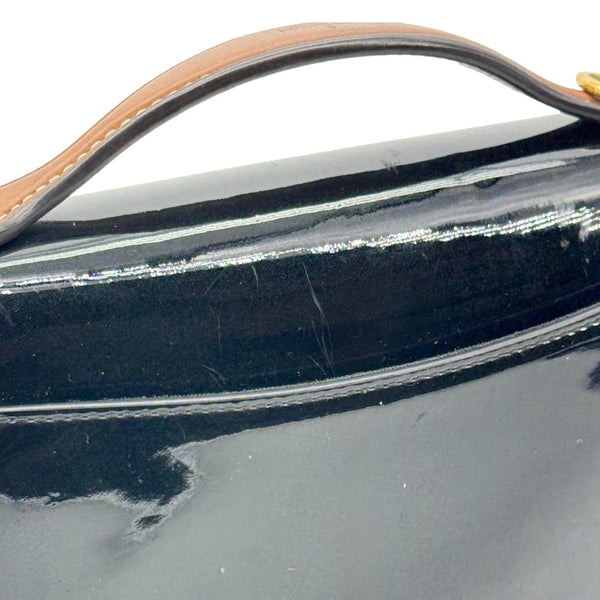 LOUIS VUITTON Cherrywood BB Vernis Leather Crossbody Bag Black