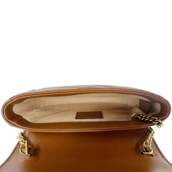 GUCCI GG Marmont Super Mini Matelasse Leather Crossbody Bag Brown 476433