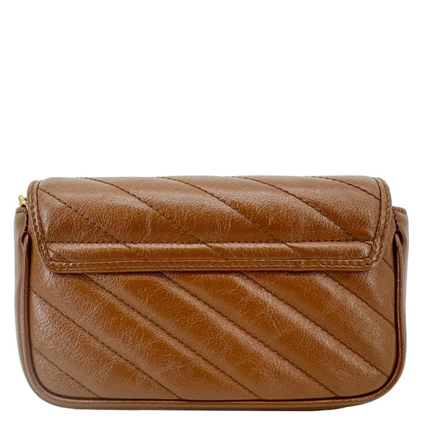 GUCCI GG Marmont Super Mini Matelasse Leather Crossbody Bag Brown 476433
