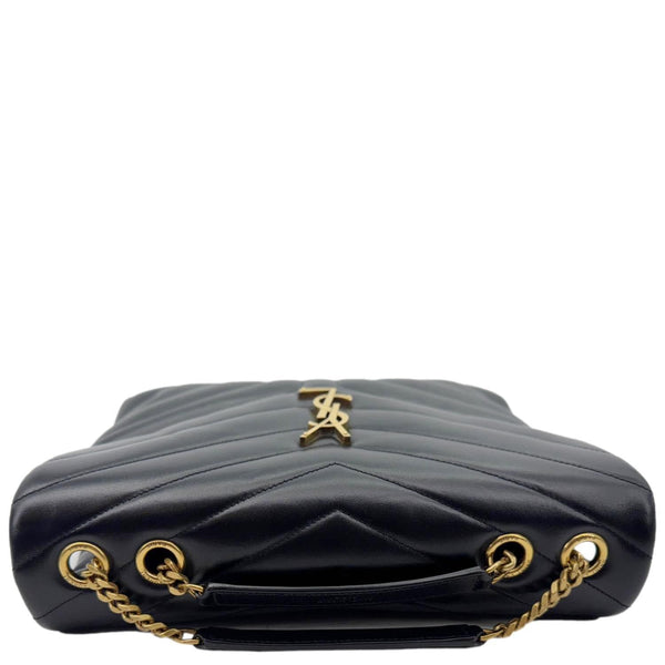 YVES SAINT LAURENT Loulou Medium Quilted Leather Crossbody Bag Black