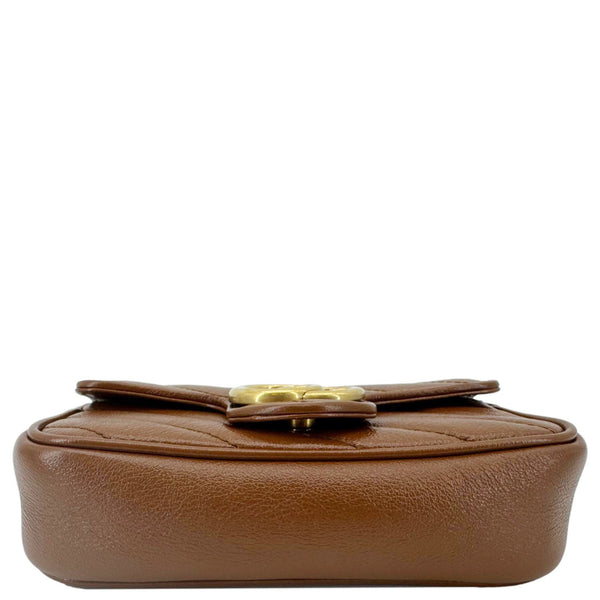 GUCCI GG Marmont Super Mini Matelasse Leather Crossbody Bag Brown 476433