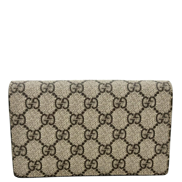 GUCCI Cherry Mini GG Supreme Canavs Chain Wallet Beige 481291