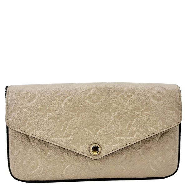 LOUIS VUITTON Felicie Pochette Empreinte Leather Crossbody Bag Beige
