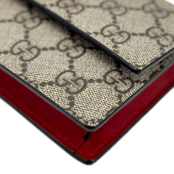 GUCCI Cherry Mini GG Supreme Canavs Chain Wallet Beige 481291