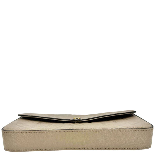 LOUIS VUITTON Felicie Pochette Empreinte Leather Crossbody Bag Beige