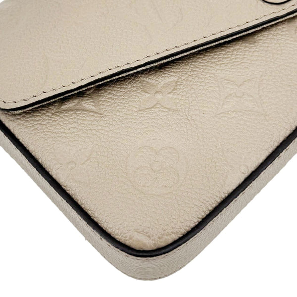 LOUIS VUITTON Felicie Pochette Empreinte Leather Crossbody Bag Beige