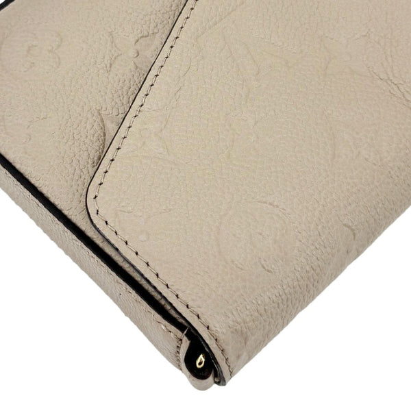 LOUIS VUITTON Felicie Pochette Empreinte Leather Crossbody Bag Beige
