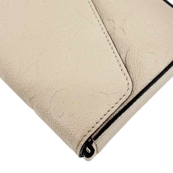 LOUIS VUITTON Felicie Pochette Empreinte Leather Crossbody Bag Beige