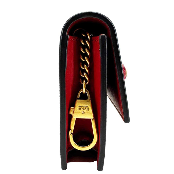 GUCCI Cherry Mini GG Supreme Canavs Chain Wallet Beige 481291