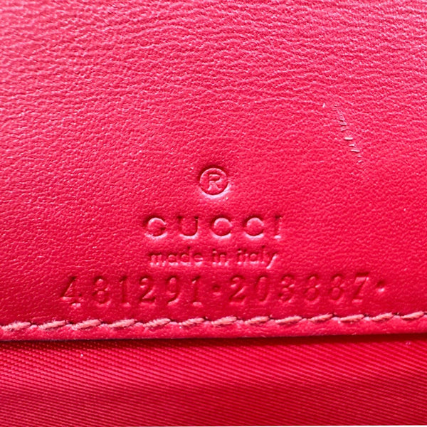 GUCCI Cherry Mini GG Supreme Canavs Chain Wallet Beige 481291