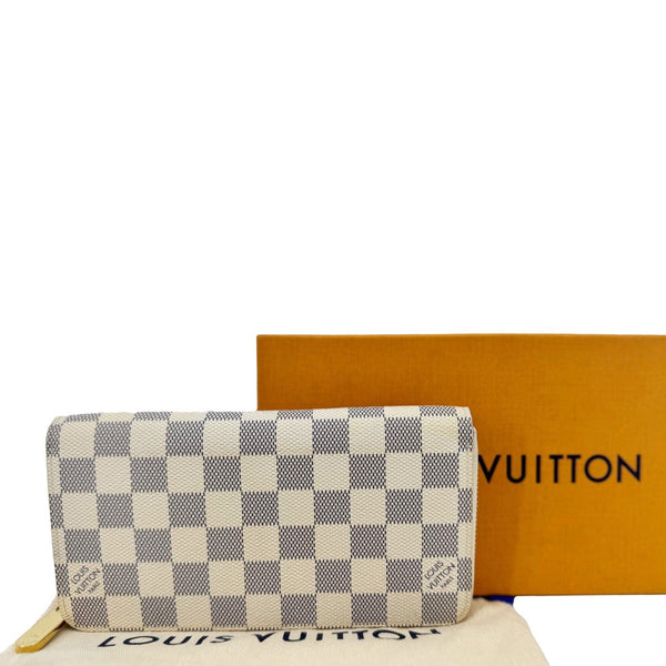 LOUIS VUITTON Damier Azur Zip Around Wallet White