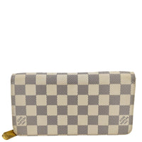LOUIS VUITTON Damier Azur Zip Around Wallet White