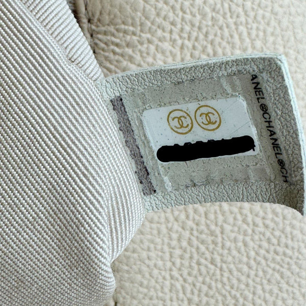 CHANEL 19 Flap Large Calfskin Crochet Shoulder Bag Beige