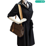 LOUIS VUITTON Cluny MM Monogram Canvas Satchel Bag Brown