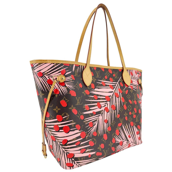 LOUIS VUITTON Neverfull MM Jungle Dots Monogram Canvas Brown Tote Brown