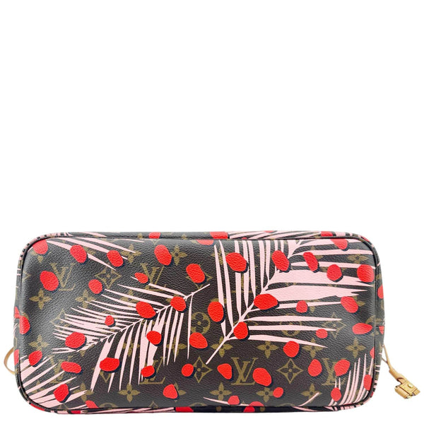 LOUIS VUITTON Neverfull MM Jungle Dots Monogram Canvas Brown Tote Brown